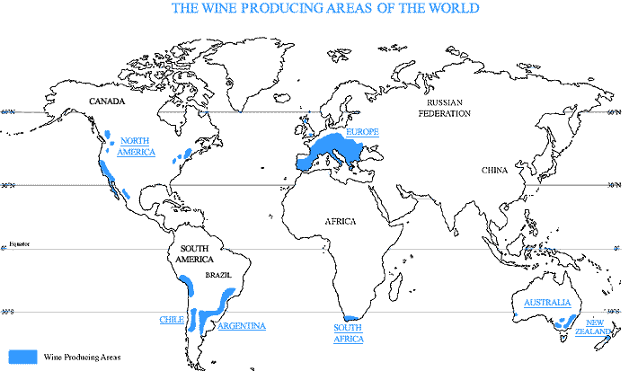 葡萄酒的世界地图,葡萄酒,红酒,酒圈网