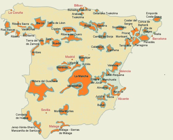 Spain Wine Map