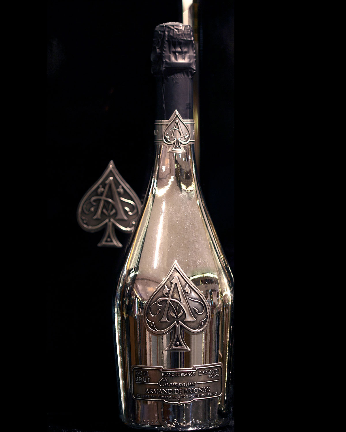 黑桃a白金香槟(木礼盒包装)(champagne armand de brignac blanc de